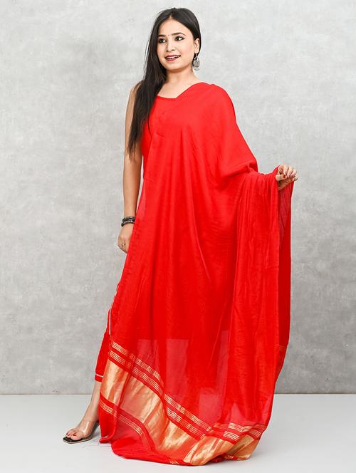 women red solid dupatta - 21917839 - Very Small Image - 1