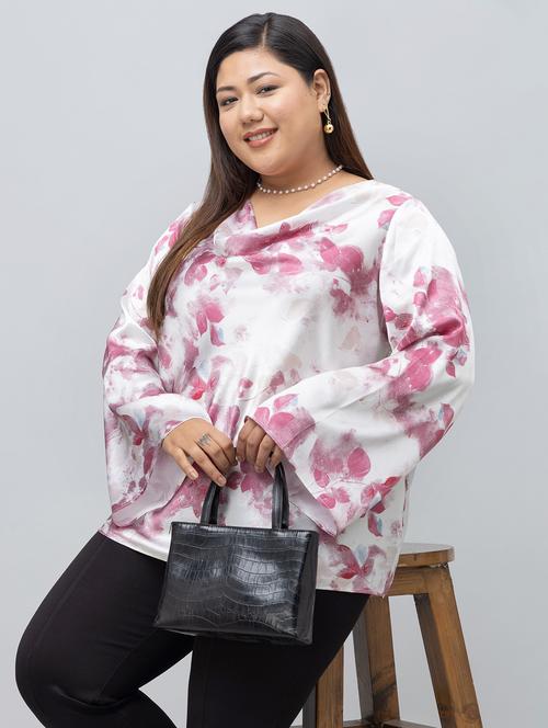 women plus size printed cowl neck top - 21918333 - Very Small Image - 1