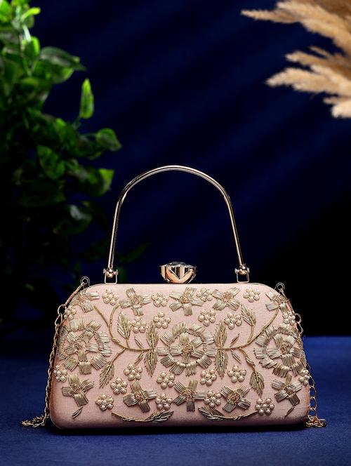 women embellished clutch with detachable sling chain - 21918652 - Very Small Image - 1