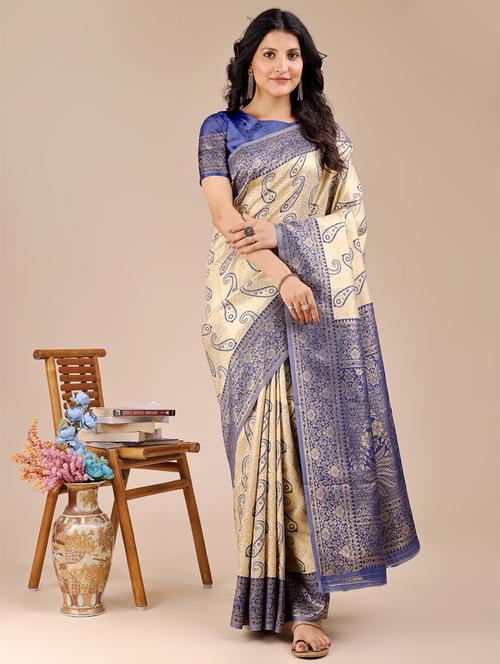 women self design bordered saree with blouse - 21920345 - Very Small Image - 1