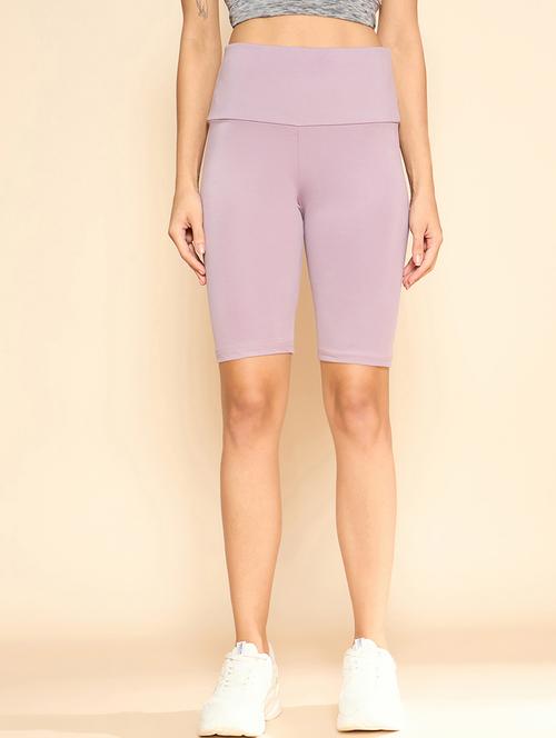 women solid high rise cycling shorts - 21920530 - Very Small Image - 1