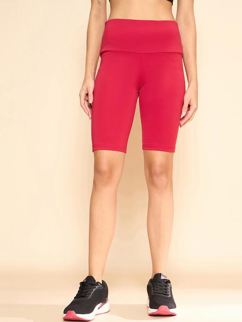 women solid high rise cycling shorts - 21920536 - Very Small Image - 1
