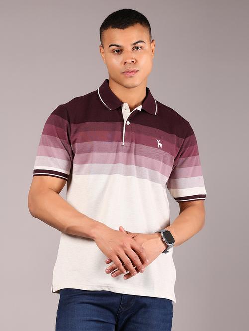 men striped short sleeves regular fit polo t-shirt - 21921118 - Very Small Image - 1