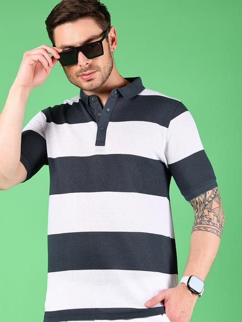 men striped short sleeves regular fit polo t-shirt - 21921122 - Very Small Image - 1