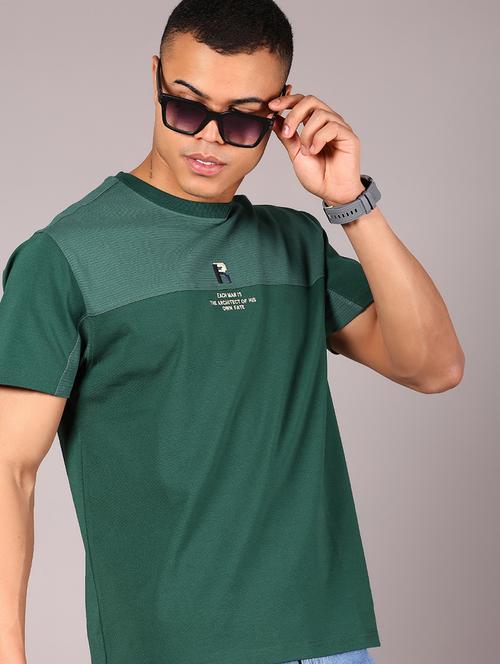 green cotton chest print tshirt - 21921140 - Very Small Image - 1