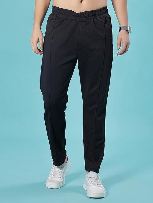 men solid mid rise full length track pant - 21922323 - Very Small Image - 1