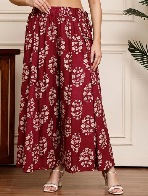 women floral printed flared palazzo  - 21922580 - Very Small Image - 1