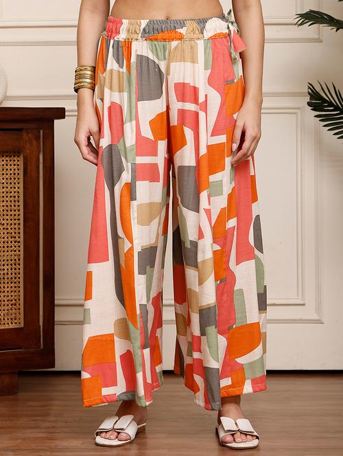 women printed flared palazzo - 21922581 - Very Small Image - 1