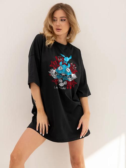 women printed short sleeves oversized t-shirt - 21922706 - Very Small Image - 1