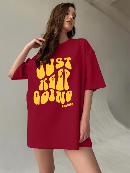 women printed short sleeves oversized t-shirt - 21922725 - Very Small Image - 1