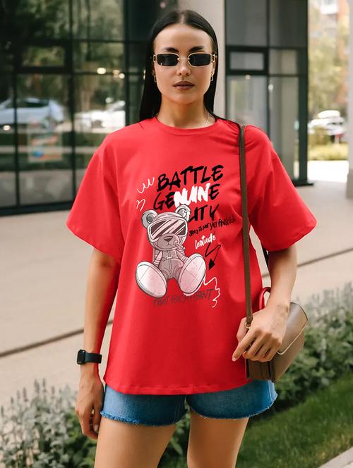 women printed short sleeves oversized t-shirt - 21922748 - Very Small Image - 1