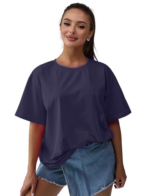 women solid short sleeves oversized t-shirt - 21922763 - Very Small Image - 1