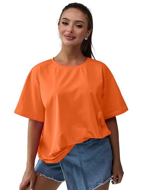 women solid short sleeves oversized t-shirt - 21922764 - Very Small Image - 1