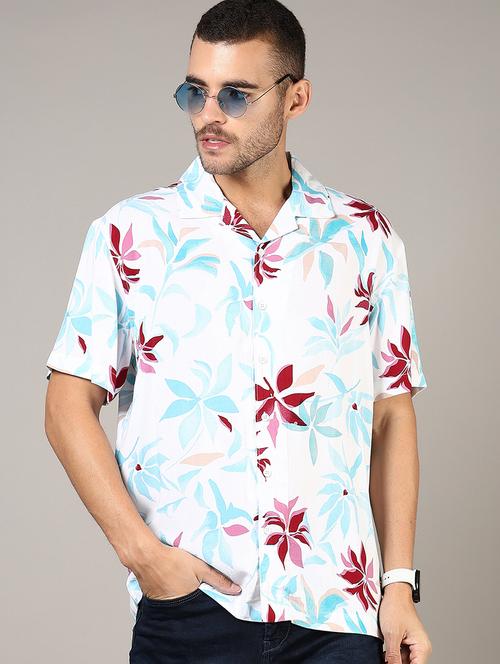 men printetd collared long sleeves shirt  - 21922797 - Very Small Image - 1
