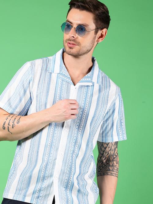 men printed cuban collared short sleeve shirt - 21922805 - Very Small Image - 1