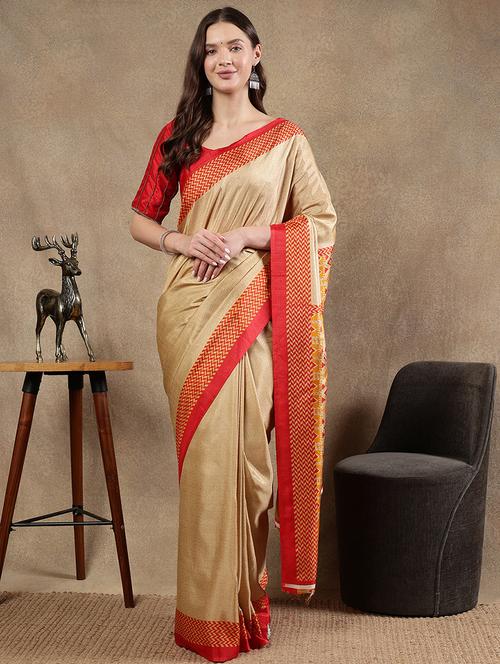 women printed casual wear saree with blouse - 21922921 - Very Small Image - 1