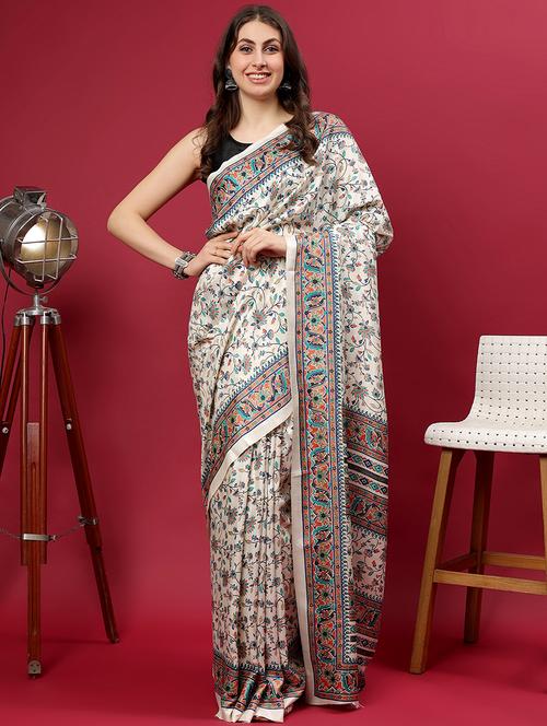 women printed casual wear saree with blouse - 21922923 - Very Small Image - 1