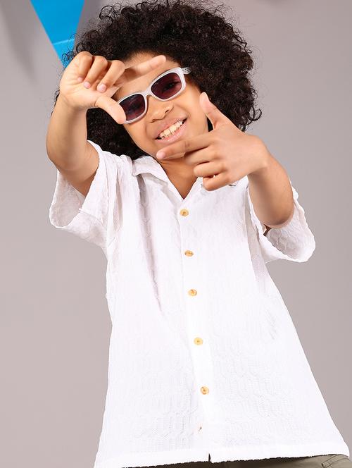 boys self designed cuabn collared shirt - 21923659 - Very Small Image - 1