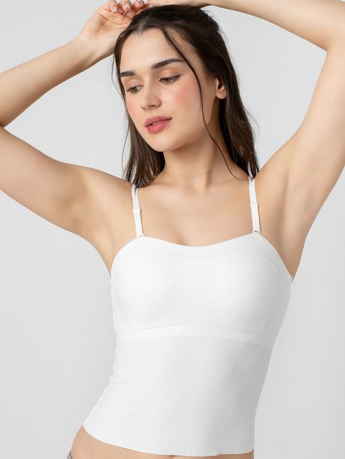 women solid shoulder strap tank top - 21924030 - Very Small Image - 1