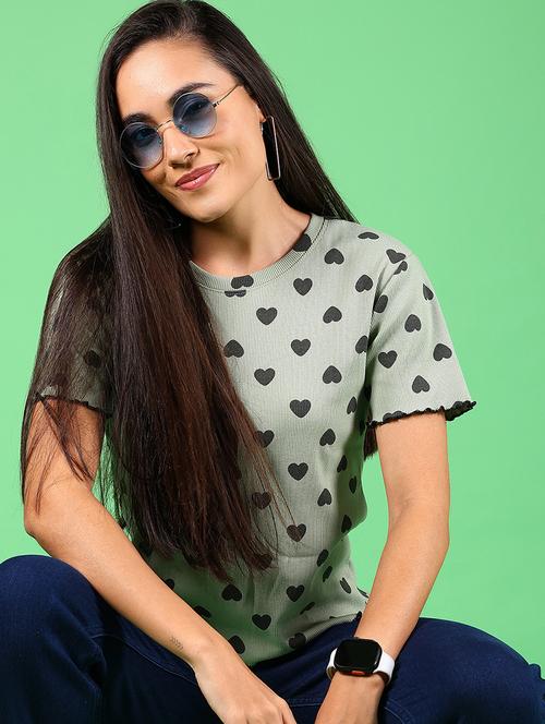 women printed short sleeves regular top - 21924553 - Very Small Image - 1