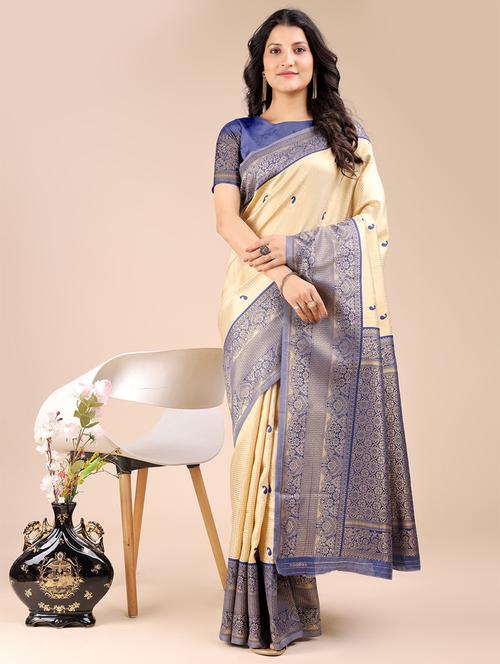 women self design banarasi saree with blouse - 21924607 - Very Small Image - 1