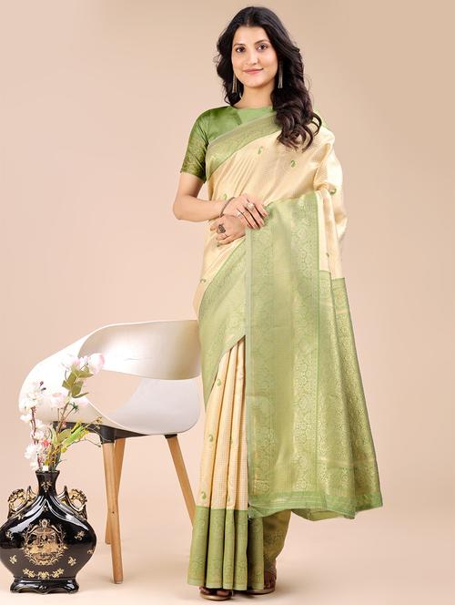 women self design banarasi saree with blouse - 21924608 - Very Small Image - 1