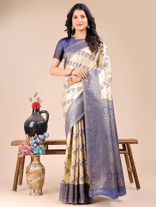 women self design banarasi saree with blouse - 21924610 - Very Small Image - 1