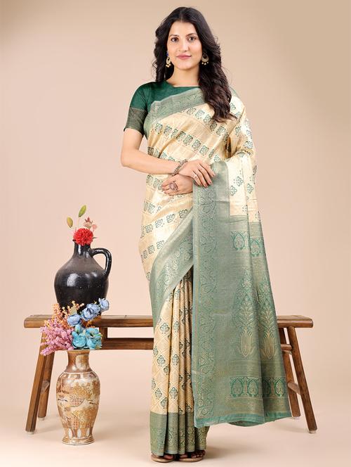 women self design banarasi saree with blouse - 21924614 - Very Small Image - 1