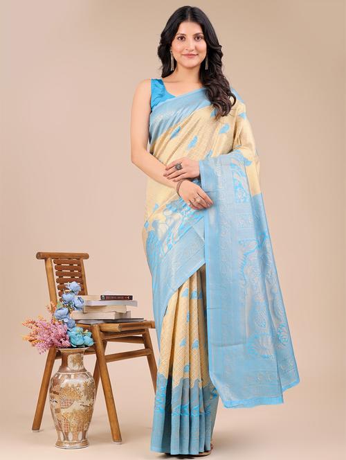 women self design banarasi saree with blouse - 21924617 - Very Small Image - 1