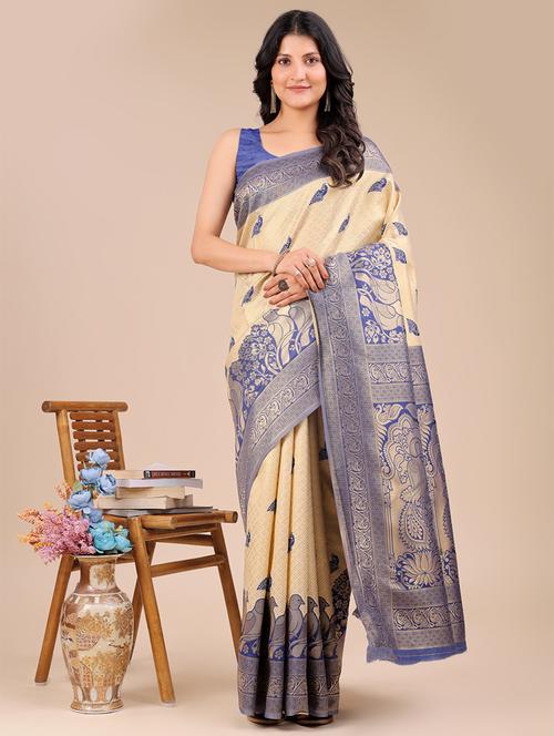 women self design banarasi saree with blouse - 21924618 - Very Small Image - 1