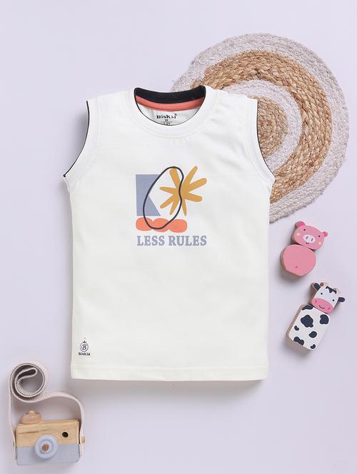 kids printed round neck sleeveless t-shirt - 21924939 - Very Small Image - 1