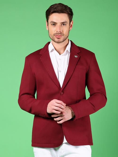 men lapel collar single breasted casual blazer - 21925140 - Very Small Image - 1