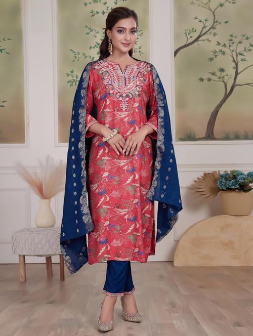 women three quarter sleeve kurta pant with dupatta set - 21925218 - Very Small Image - 1