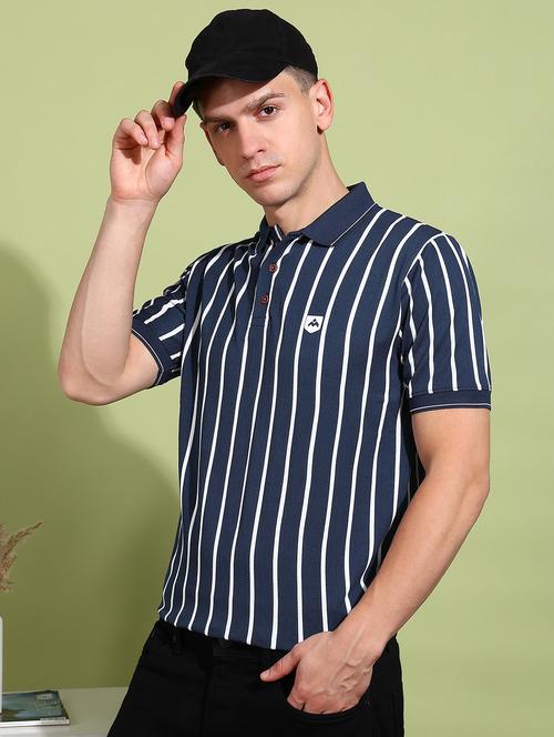 men striped short sleeve regular fit polo t-shirt - 21925541 - Very Small Image - 1