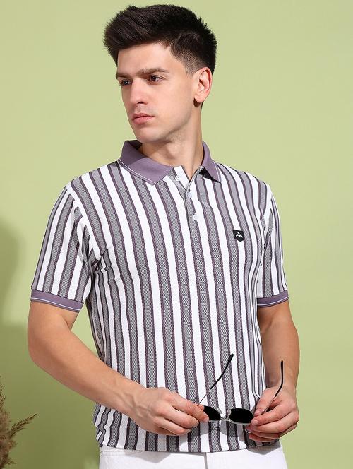 men striped short sleeve regular fit polo t-shirt - 21925549 - Very Small Image - 1