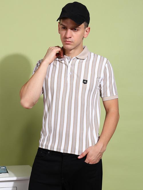 men striped short sleeve regular fit polo t-shirt - 21925550 - Very Small Image - 1