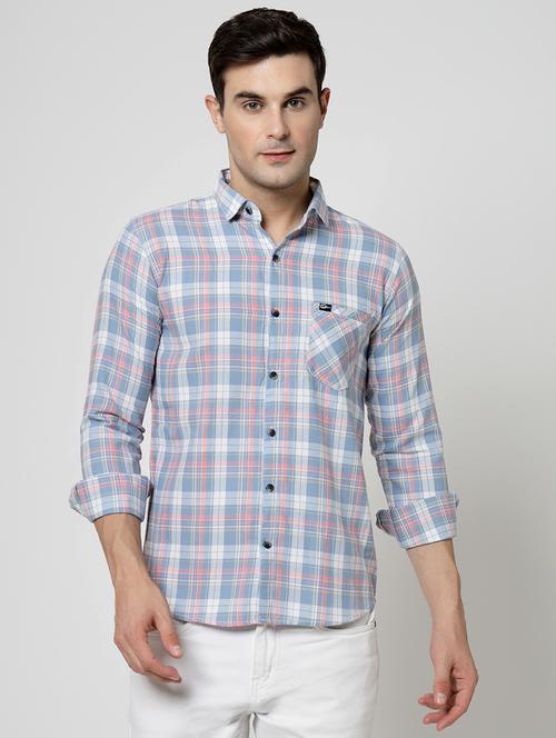 men checkered long sleeve regular fit casual shirt - 21925554 - Very Small Image - 1