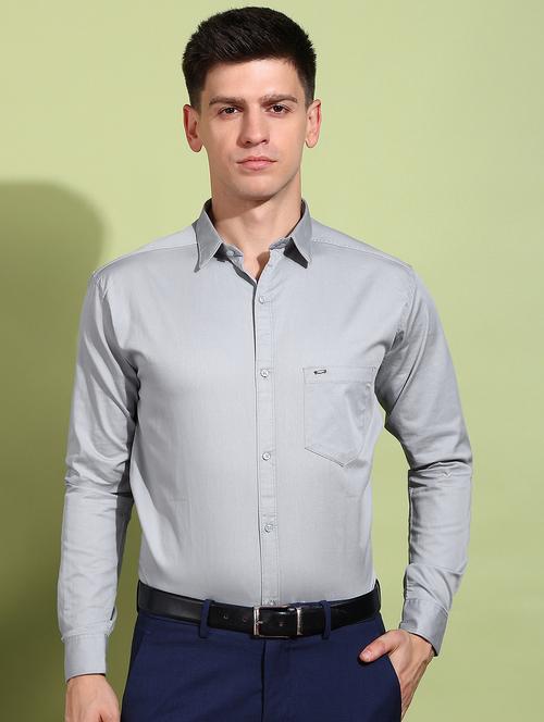 men solid long sleeve regular fit formal shirt - 21925559 - Very Small Image - 1