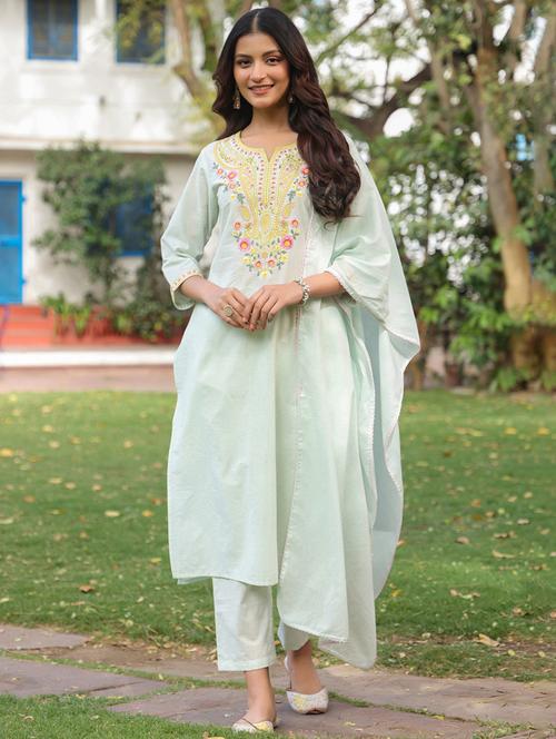 women three quarter sleeve kurta pant with dupatta set - 21925661 - Very Small Image - 1