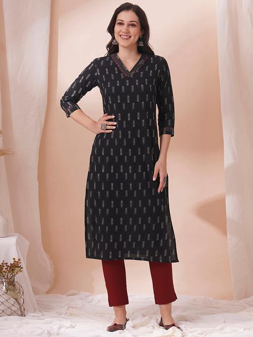 women three quarter sleeve straight kurta - 21925763 - Very Small Image - 1