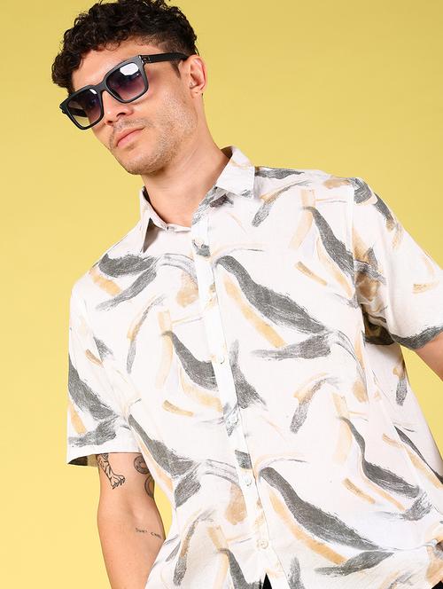 men printed short sleeve regular fit casual shirt - 21925898 - Very Small Image - 1