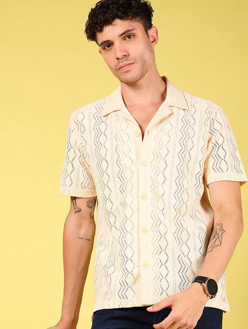 men self design short sleeve regular fit casual shirt - 21926064 - Very Small Image - 1