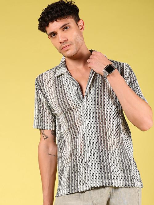 men self design short sleeve regular fit casual shirt - 21926083 - Very Small Image - 1
