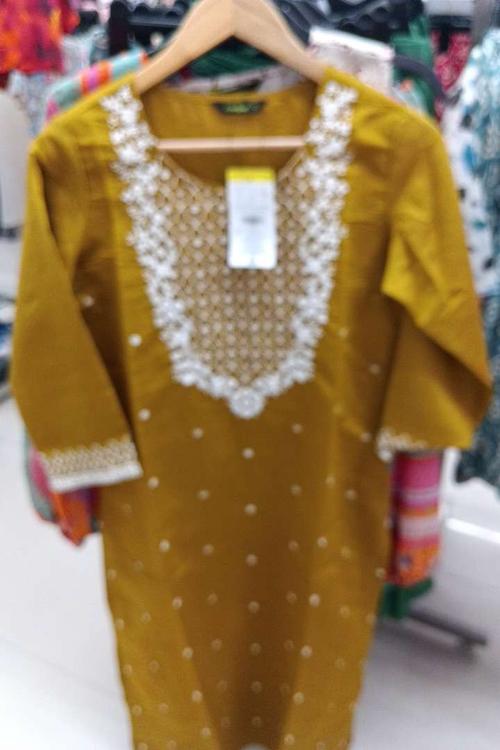 yellow cotton aline kurta - 21926132 - Very Small Image - 1