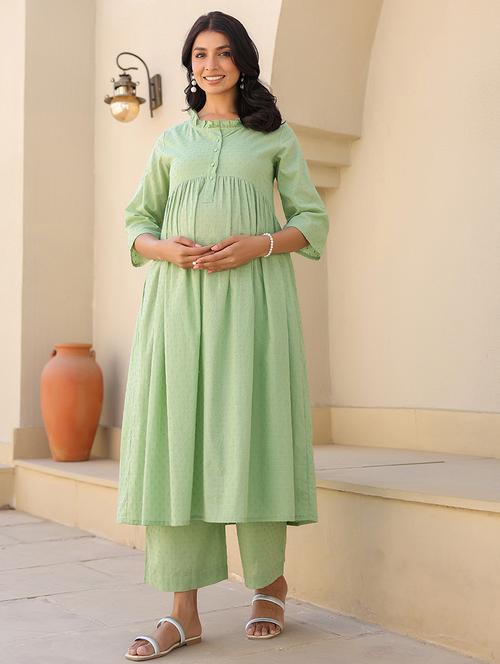women self design maternity wear kurta palazzo set - 21926831 - Very Small Image - 1