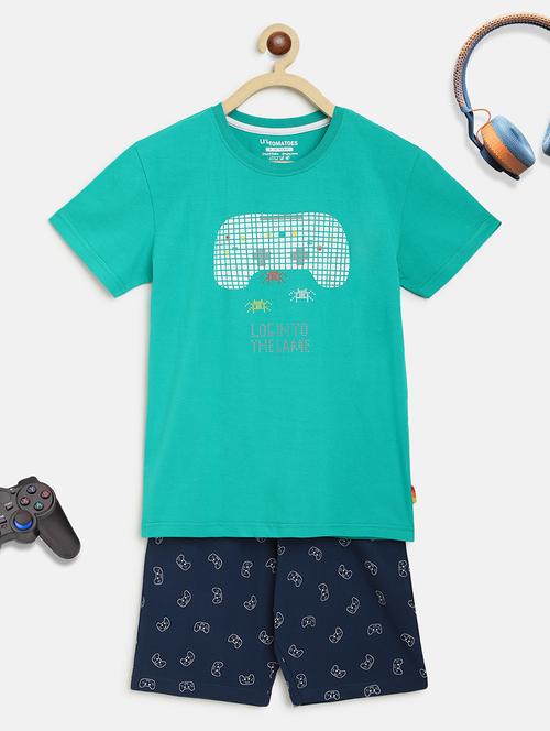 boys printed t-shirt and shorts set - 21926861 - Very Small Image - 1