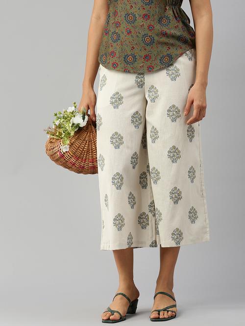 women printed high rise calf length palazzo - 21928575 - Very Small Image - 1