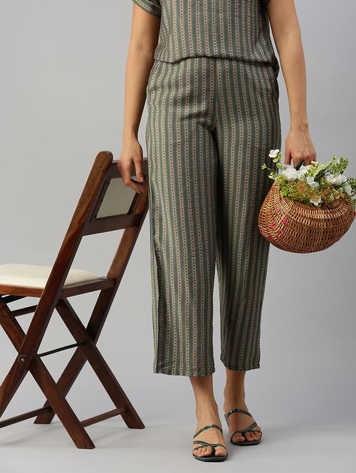 women printed high rise calf length palazzo - 21928576 - Very Small Image - 1