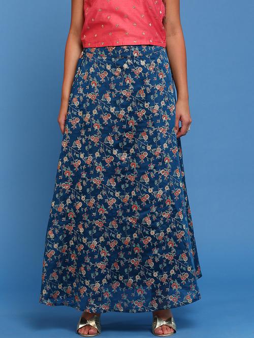 women floral printed mid rise a-line skirt - 21930430 - Very Small Image - 1
