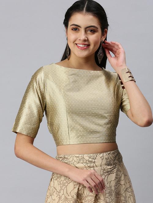 women beige short sleeve stitched blouse - 21930483 - Very Small Image - 1